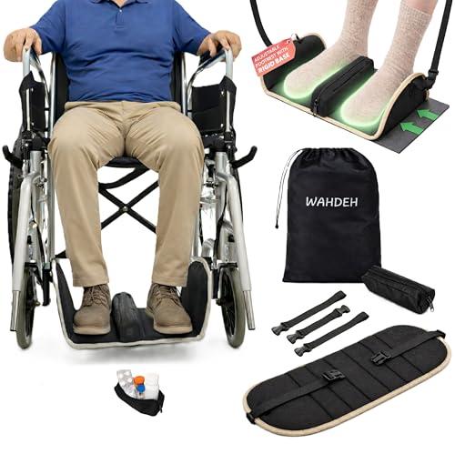 Premium Wheelchair Foot sling Hammock noncollapsible with separator and storage for Walker Rollator Holder long flight Leg attachment replacement elevating Portable Medical swing Essential Accessories, 11.8 Inch (L) x 9 Inch (W) x 1 Inch (H)