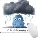 It's Fine I'm Fine Cute Design Mouse Pads for Desk,Square Mouse Mat, Waterproof Non Slip Rubber Base Mouse Pad for Office Laptop Computers, Premium Mousepad Washable Cloth, 10x8.2x0.12 inch