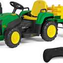Peg Perego John Deere Farm Power 12 Volt Ride-on Tractor and Trailer with Remote Control, 56.5 inches x 20 inches x 20.5 inches