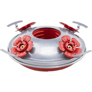 Muse Garden Upgraded Replacement Metal Base, Fits Hummingbird Feeders of Muse Garden Only, No Rust, Safe for Hummingbirds, Silver+Red Color Bottom