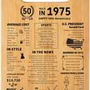 50th Wedding Anniversary Cutting Board Gifts for Women Men Marriage Gifts for Couple 1975 Poster Back In 1975 50th Anniversary Decorations 100% Organic Bamboo Pre Oiled 11"L x 7"W x 0.5"Th