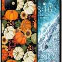 Compatible with iPhone 13 Case 6.1 inch, Thanksgiving Pumpkin Sunflower Autumn Maple Leaves Black Phone Case Ultra Slim Thin Silicone Cover Anti-Scratch Shockproof Protective Rubber Case