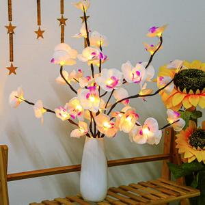 2 Pack Butterfly Orchid Tree Light LED Lights Battery Powered Decorative Tabletop Lighted Tree Lamp Lighted Branches LED Branch Lights for Christmas Room Home Romantic Decoration