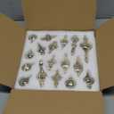 Glass Christmas Ball Ornaments Mercury Glass Drop Ornaments Holiday Trees Wreaths & Garland Decor Gold Color Size: 1.57''-5.39''(17 Pieces)