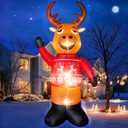 8 FT Christmas Decorations Outdoor Inflatables Giant Reindeer Yard Decor with Build-in LEDs Blow Up for Christmas Party Indoor Outdoor Yard Garden Lawn Patio