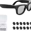 12Pcs LED Light Blocking Stickers Compatible with Ray-Ban Meta Wayfarer/Skyler/Headliner (Gen 2) & Oakley Meta HSTN Smart Glasses Accessories, Low-Tack Restickable Blackout LED Light Covers Sticker