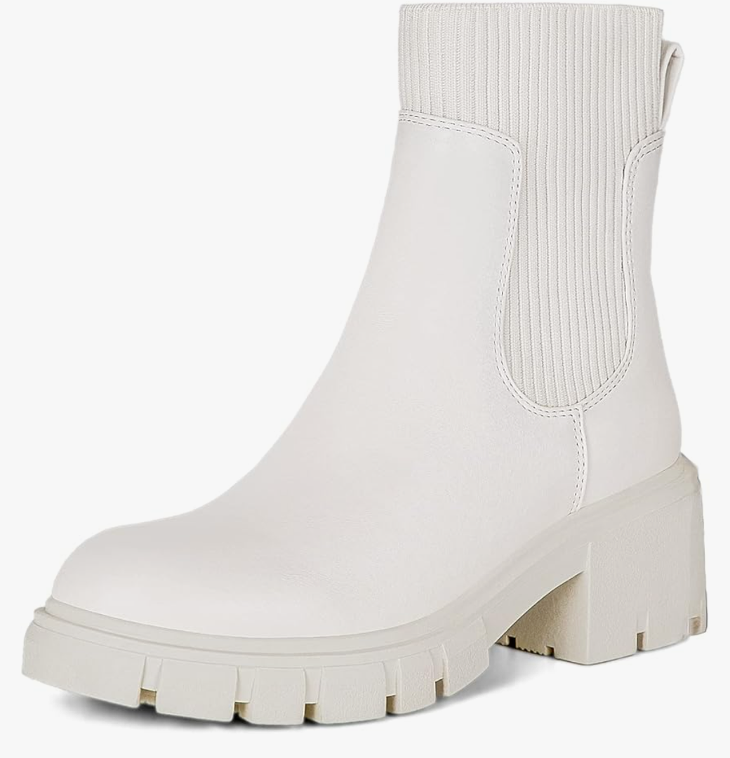 Women's Chelsea Boots Fashion Slip on Platform Ankle Boots Lug Sole Chunky Booties
Size 10