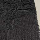 Smiry Luxury Chenille Toilet Rugs U-Shaped 24x20, Soft Absorbent Non-Slip Contour Bathroom Rugs for Toilet, Machine Washable Contoured Bath Mats, Black