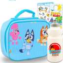 Disney Bluey Lunch Box for Kids - Bluey Lunch Box for Boys Bundle Includes Bluey Insulated Lunch Bag Plus Water Bottle, Stickers, and Door Hanger | Bluey School Supplies