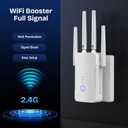 2026 WiFi Extender Signal Booster - 2.4GHz 300Mbps WiFi Booster for Home, Covers Up to 10999 Sq. Ft, Easy Setup, Ethernet Port & Access Point, Stable Internet Performance with 80+ DevicesWhite
