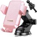 Wireless Car Charger, Phone Holders for Your Car, 15W Auto Clamping Phone Mount Car Accessories for iPhone 16 15 14 13 12 Mini Pro Max 11, Samsung Galaxy S24 Ultra S23 S22+ Note 20, etc-Pink