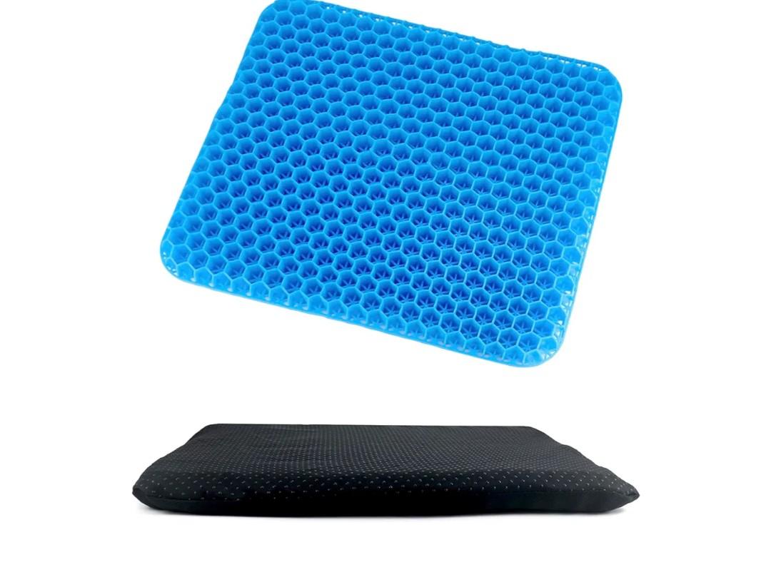 QWORK Gel Seat Cushion, Gel Cushion, Cool & Breathable & Non-Slip for Car, Office, Home, Wheelchair (Blue, 40 x 35 x 3.2 cm)