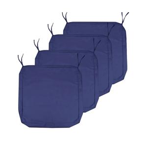 Ipynbap Outdoor Cushion Covers Replacement 19x19x3In, Patio & Sofa Cushion Covers with Handle & Adjustable Straps, Waterproof, Set of 4, Bavy Blue