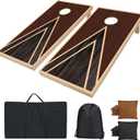 Cornhole Boards Set - Regulation Size 4x2/3x2ft Solid Wood Corn Hole Game Set with 8 Bean Bags and 2 Cornhole Boards - Perfect for Outdoor Game