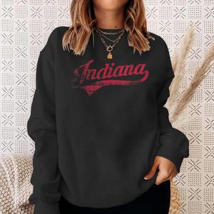Vintage Indiana Hoosier State Distressed Pride Apparel Hoody, Large