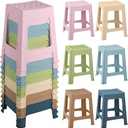 TURSTIN 12 Pack Plastic Stools 16.9 Inch Nesting Stools Bohemia 6 Color Portable Backless Bar Stool Flexible Seating Chairs for Back-to-School Season Classroom Office Home