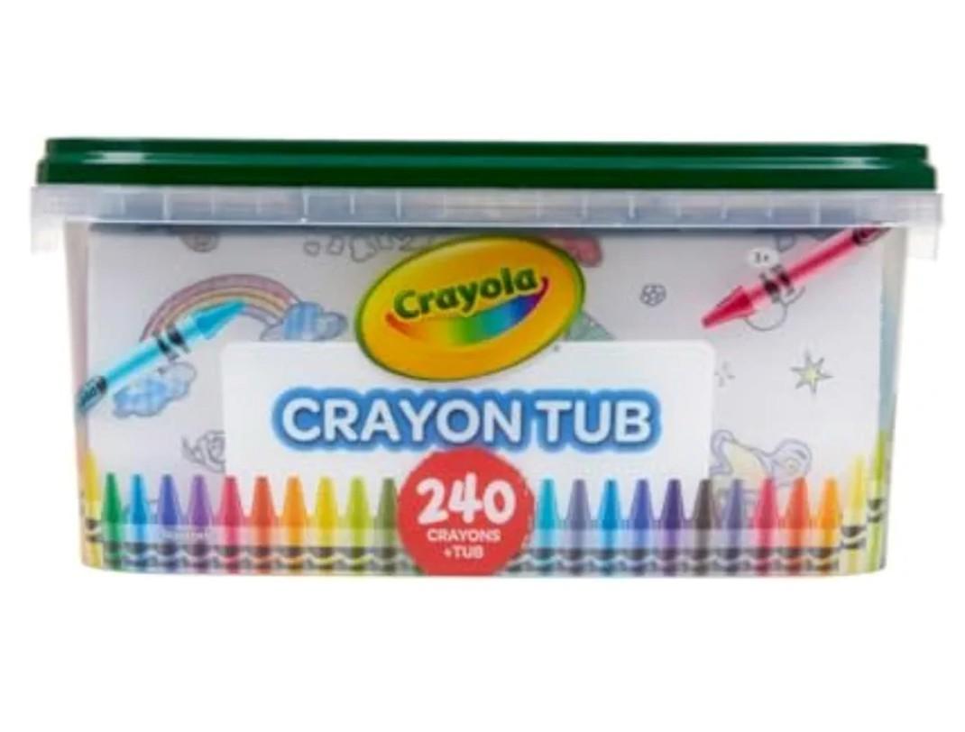 Crayola Crayon Tub (240ct), Bulk Crayons for Kids, Stocking Stuffers for Kids, Holiday & Christmas Gifts for Toddlers, Bag Fillers, Classroom Art Supplies, Ages 3+
