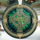 Irish Christmas Ornaments, Ireland Christmas Ornament 2025 - Ireland Notre Dame Ornament for Tree - Irish Gifts for Women, Blessing Cross Gifts - Ceramic Ornament 2025