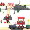 Battery Operated Train for Wooden Track, 3Pcs Motorized Train Toy for 3 4 5+Years Old Boy Girl Toddlers, Electric Trains Compatible with Thomas & Friends, Brio and Chuggington