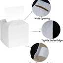 Tissue Box Cover 2-Pack, Square Tissue Holder with Bottom Belt, Modern Tissue Case Facial Paper Organizer Dispenser for Bathroom, Office, Home, Table, Car, Leaf Pattern White