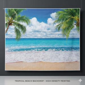 Summer beach ocean shower curtain 5FT X 7 FT