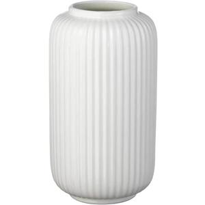 White Ceramic Vase, Modern Minimalist Style Vase, Oval Shaped Flower Vase, Tall Porcelain Floral Arrangement for Home Dcor, Cylinder Bouquet Holder (White 3)