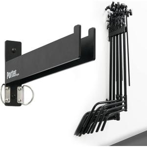 C Stand Wall Mount Bracket - Rack Wall Storage - Light Stand Bracket - Holds 5 C Stands - Heavy Duty Steel Production Hanger - Studio Organizer