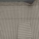 Vangao Stripe Farmhouse Kitchen Curtains 24 Inch Length Linen Cafe Curtains Tickingstripe Tier Drapes Pinstripe Semi-Sheer Small Window Treatments Rod Pocket 2 Panels Taupe Grey on Beige