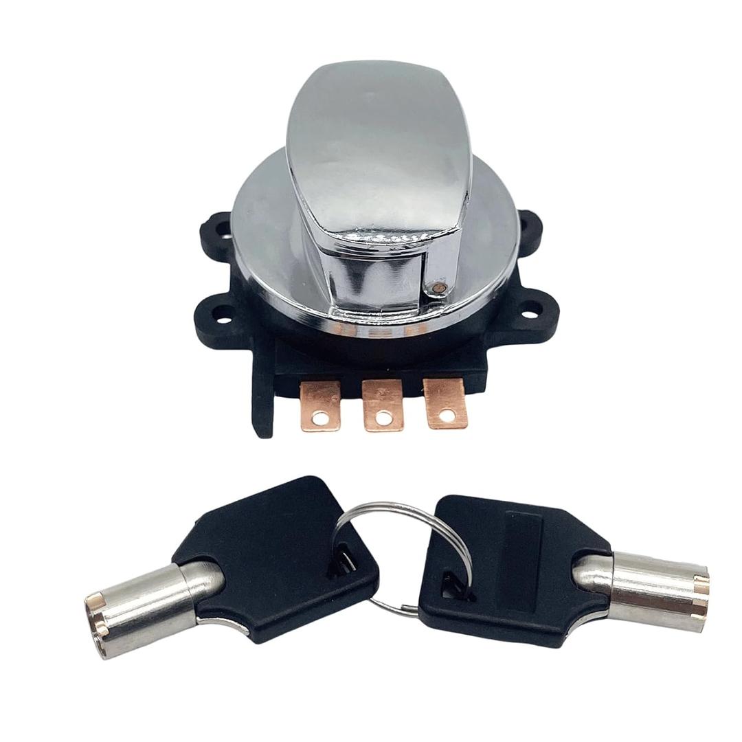 Ignition Switch Lock with 2*Keys Compatible with Harley-Davidson Road King Dyna Softail,Round Key Ignition Switch Replace for 71501-93 71313-96
