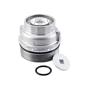 Oil Filter Housing Cap Assembly 15620-31060 with Oil Plug Fit for Toyota 2005-2019 Tundra RAV4 4Runner Camry Highlander Tacoma Avalon Sienna Venza Lexus RX350 Replacement 1562031060 15643-31050