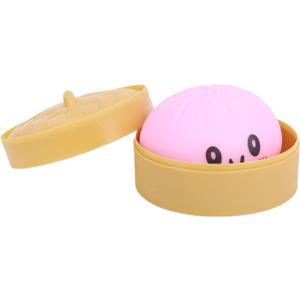 Dumpling Squishy, Fun Slow Rising Dumplings Squishy with Steamer Stress Balls Fidget Sensory, TPR Soft Squeeze Decompression Dough for Stress Relief Stretchy Desk (Light Purple)