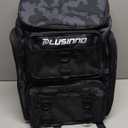 PLUSINNO Fishing Backpack with Rod Holders Tackle Box, 42L Large Water-resistant Fishing Tackle Bag Store Fishing Gear (Black Camouflage.)