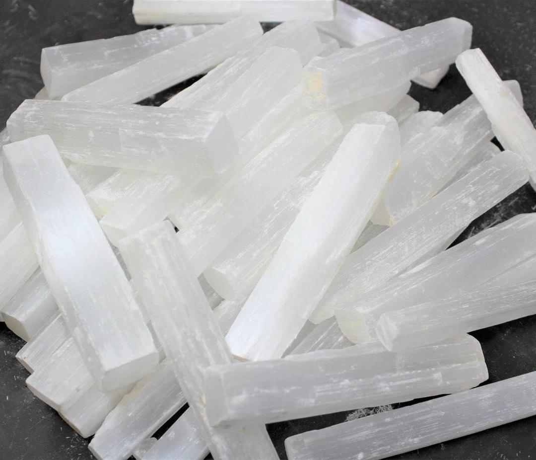 Pachamama Essentials Selenite Crystal Sticks for Healing, Reiki, & Metaphysical Energy Drawing 
(20, 2.5")