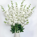 8 pcs White Delphinium Artificial Flowers, 34.25''Artificial Snapdragon Flowers Tall Fake Flowers Silk Flowers Faux Delphinium Bulk for Tall Vase Home Wedding Garden Table Decor (White)
