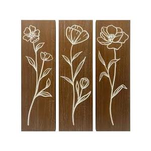 CA 3/S 7 X 23 WOOD FLWD FLWR PANEL ART