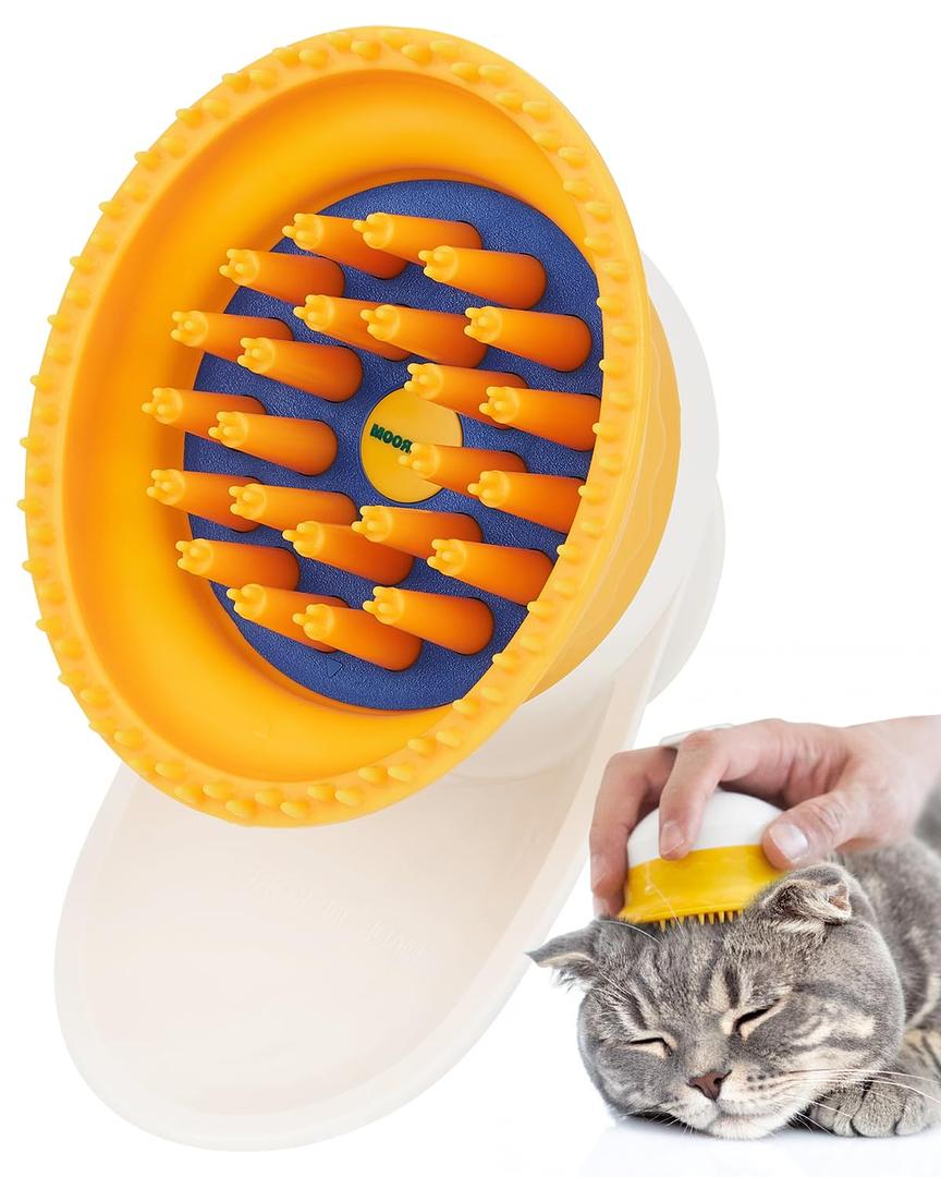 PETHROOM Silicone Cat Brush for Shedding  Gentle Grooming & Relaxing Massage, Light Deshedding Tool, Removes Loose Fur & Dander, Safe for Sensitive Skin, Cats, Dogs & Rabbits