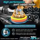 Cordless Buffer Polisher 6 inch with 2Pcs 2.0Ah Rechargeable Batteries Compatible with Makita,and 1 Adapter Charger, 6 variable speed 5500RPM cordless sander, for Car Detailing/Polishing