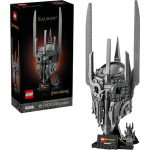 LEGO Icons The Lord of The Rings: Sauron's Helmet - Building Set for Adults, Ages 18+ - Bedroom, Home Office, Book Shelf Decor - W/Sauron Minifigure - Gift for LOTR Fans - 11373