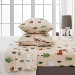 Extra Soft 100% Turkish Cotton Flannel Sheet Set. Warm, Cozy, Luxury Winter Bed Sheets. Stratton Collection (California King, Wildlife)