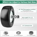 Upgraded 13x5.00-6 Flat Free Lawn Mower Tire,Riding Tire with 3/4" & 5/8" Precision Bearings,3.25"-5.25" Centered Hub,Solid Smooth Zero Turn Mower Front Tire for Residential and Commercial,White