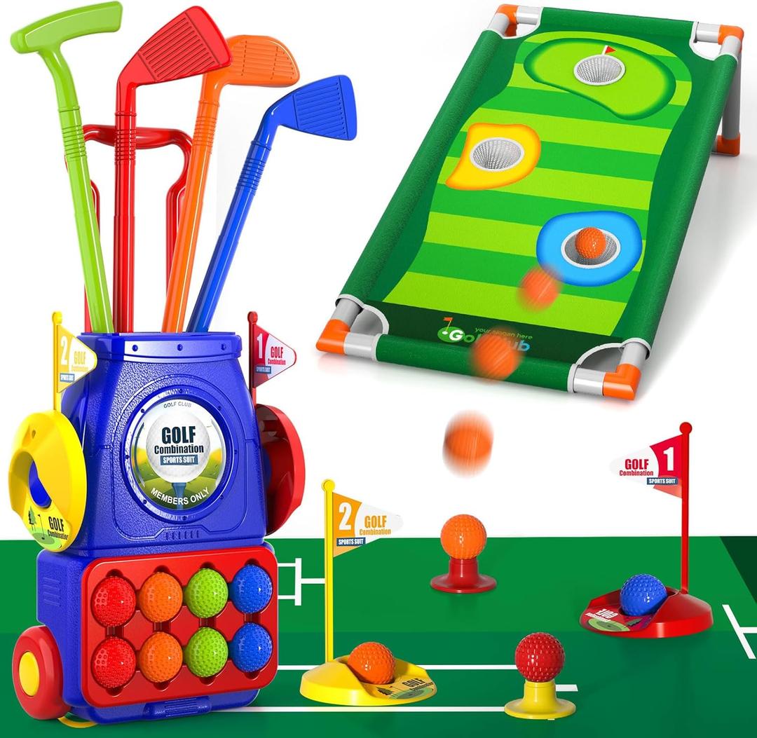 Bennol Upgraded Kids Toddler Golf Set, Indoor Outdoor Outside Toys Gifts for 3 4 5 Years Old Boys, 3 4 5 6 7 Years Old Boys Toys Birthday Gifts Ideas, Outdoor Golf Set Game for Kids Boys
