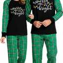 Christmas Pajamas for Couples Matching Christmas Pajamas Sets Xmas Holiday Long Sleeve Pjs 2XL