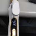 2 in 1 Curler and Straightener Travel Dual Voltage Curling Iron 1.25 Inch Normal Size Hair Curler Ceramic with EU/UK Plug Adapter for Travel Curling Wand Adjustable Temperature and Anti-Tangle (White)