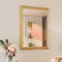 Amorho 28x36 Inch Bathroom Mirror, Gold Thick Metal Framed Wall Mirrors for Over Sink, Wall-Mounted Mirrors Perfect for Bedroom, Living Room, Entryway, Rectangle (Horizontal/Vertical).