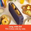 bella 2 Slice Slim Toaster, Fits-anywhere Kitchenware, 6 Setting Shade Control with Reheat & Cancel Buttons, Fits sourdough, 10 Long Slot, Anti Jam & Auto Shutoff, 900 Watt, Plum