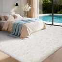 8x10 Area Rugs for Living Room, Ultra Soft Fluffy Shag Floor Carpet, Modern Indoor Plush Fuzzy Rugs for Bedroom Kids Room Nursery Dorm Home Decor Aesthetic, Cream White