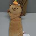 Mewaii Long Capybara Body Pillow Plush 5 Sizes, 120% Extra Filling Giant Plushness Kids Body Pillow, Kawaii Cute Capybara Capibara Stuffed Animals Plushies, Big Long Body Pillow Gift for Girls 20