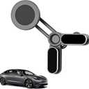 Universal Magnetic Screen-Clip Phone Mount for Vehicle & Monitor Screens Strong 360 Rotatable Holder, Compatible with Mag-Safe, for Car Infotainment, Laptop & PC Displays (Fits 7.5-14mm Screens)