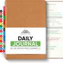 Journal For Men & Women - Gratitude Journal & Self Care Journal With Prompts - A5 Journaling Notebook - Brown - Productivity Store (Leather)