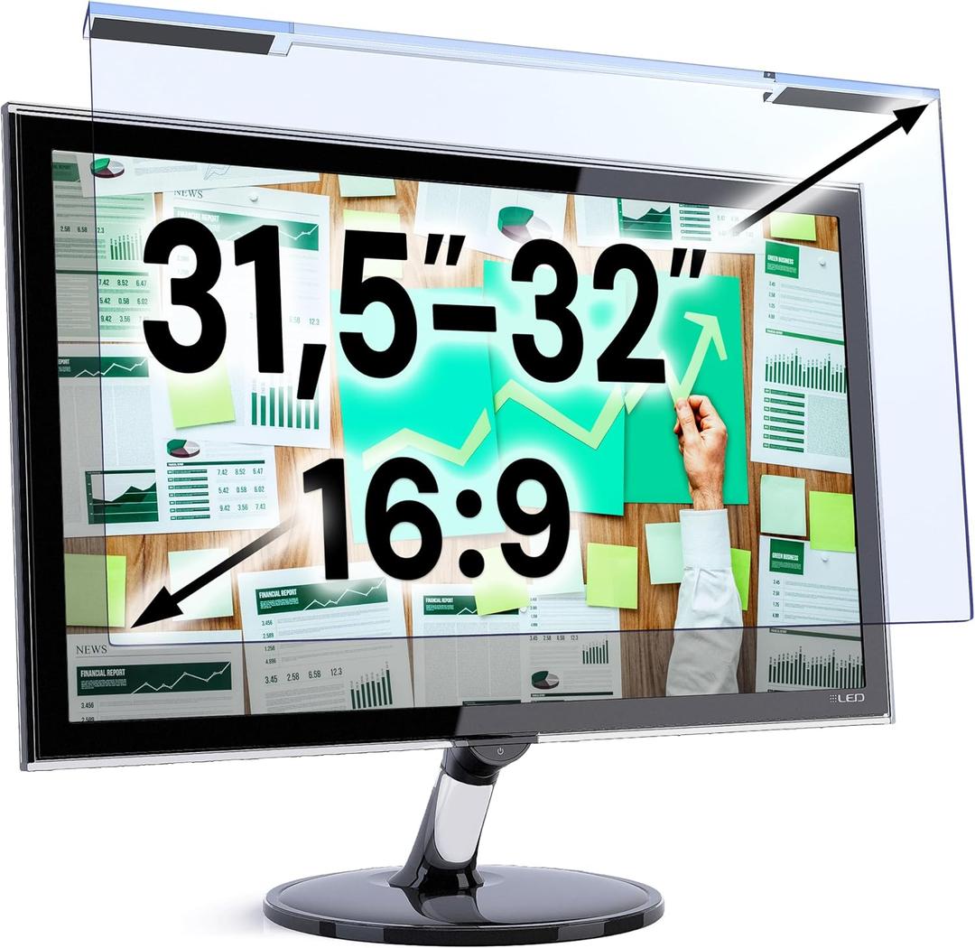 VINTEZ Blue Light Screen Protector for 31.5, 32 Inch Computer Monitor and Laptop Anti-UV Blue Light Blocking Film for Desktop PC, Eye Protection Filter, 28.2" x 16.5", 1 Pack